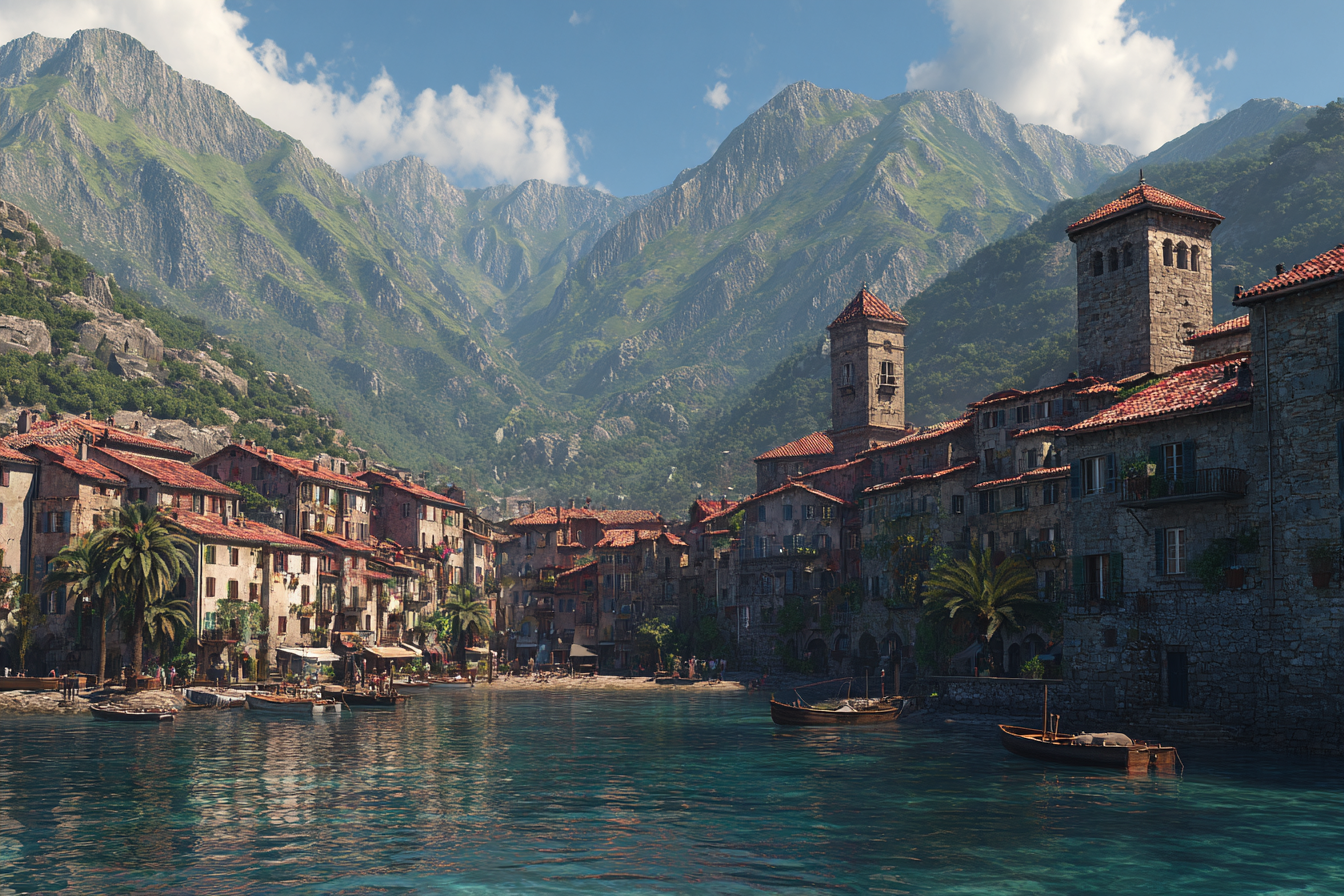 Malerisches Küsten Dorf Mediterraner Landschaft | Scloesser und Burgen | Architektur