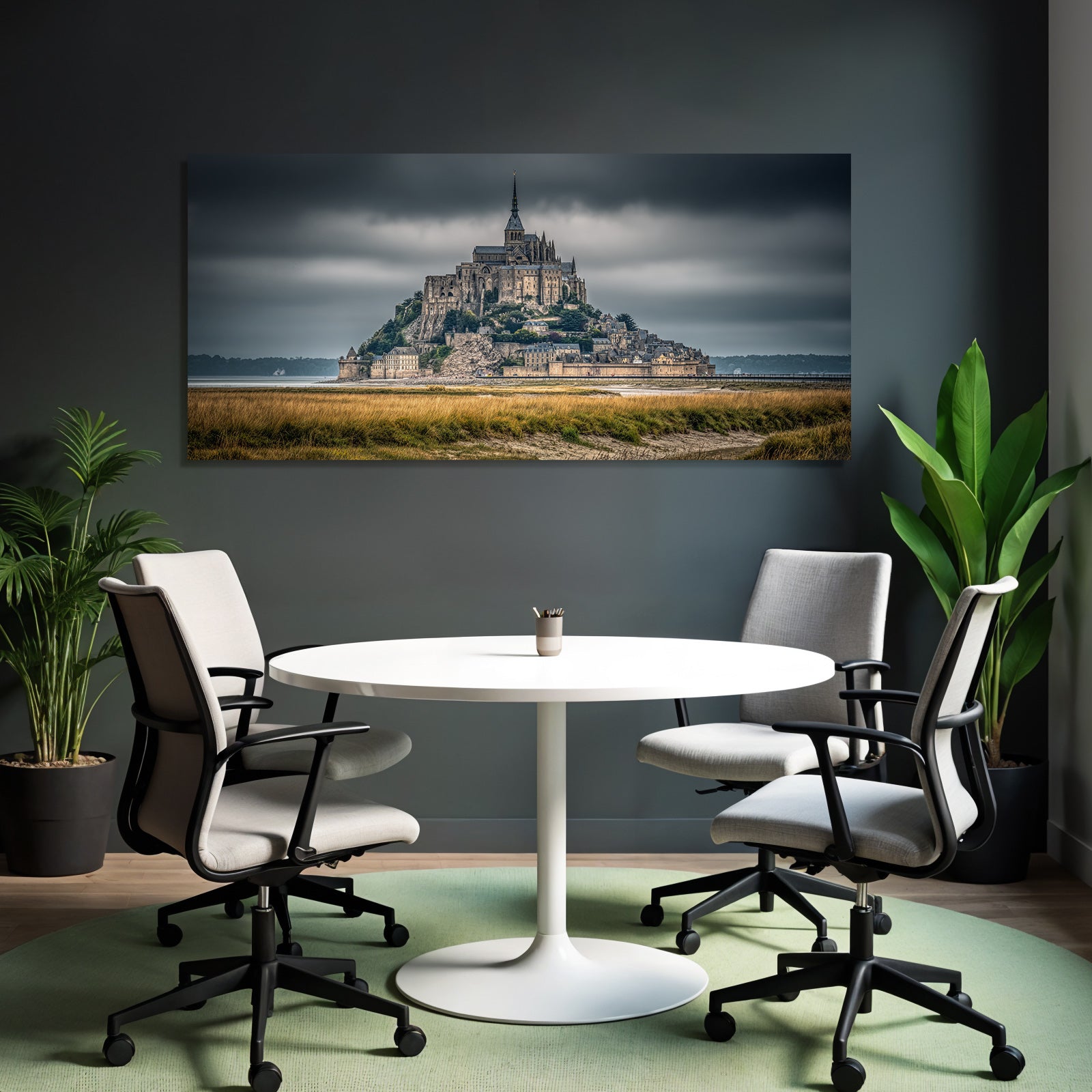 Mont Saint Michel Island with Castle Abbey Medieval