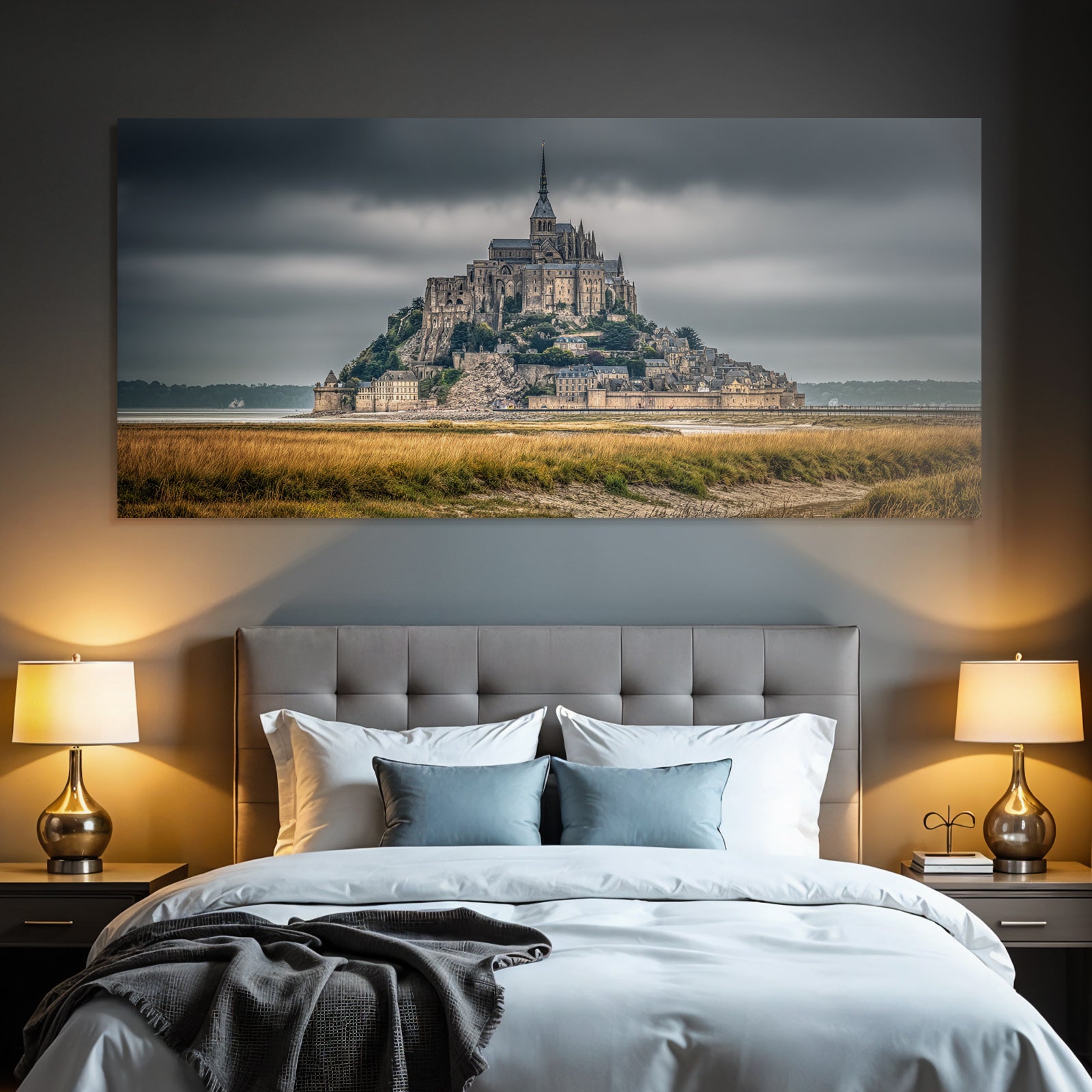 Mont Saint Michel Island with Castle Abbey Medieval