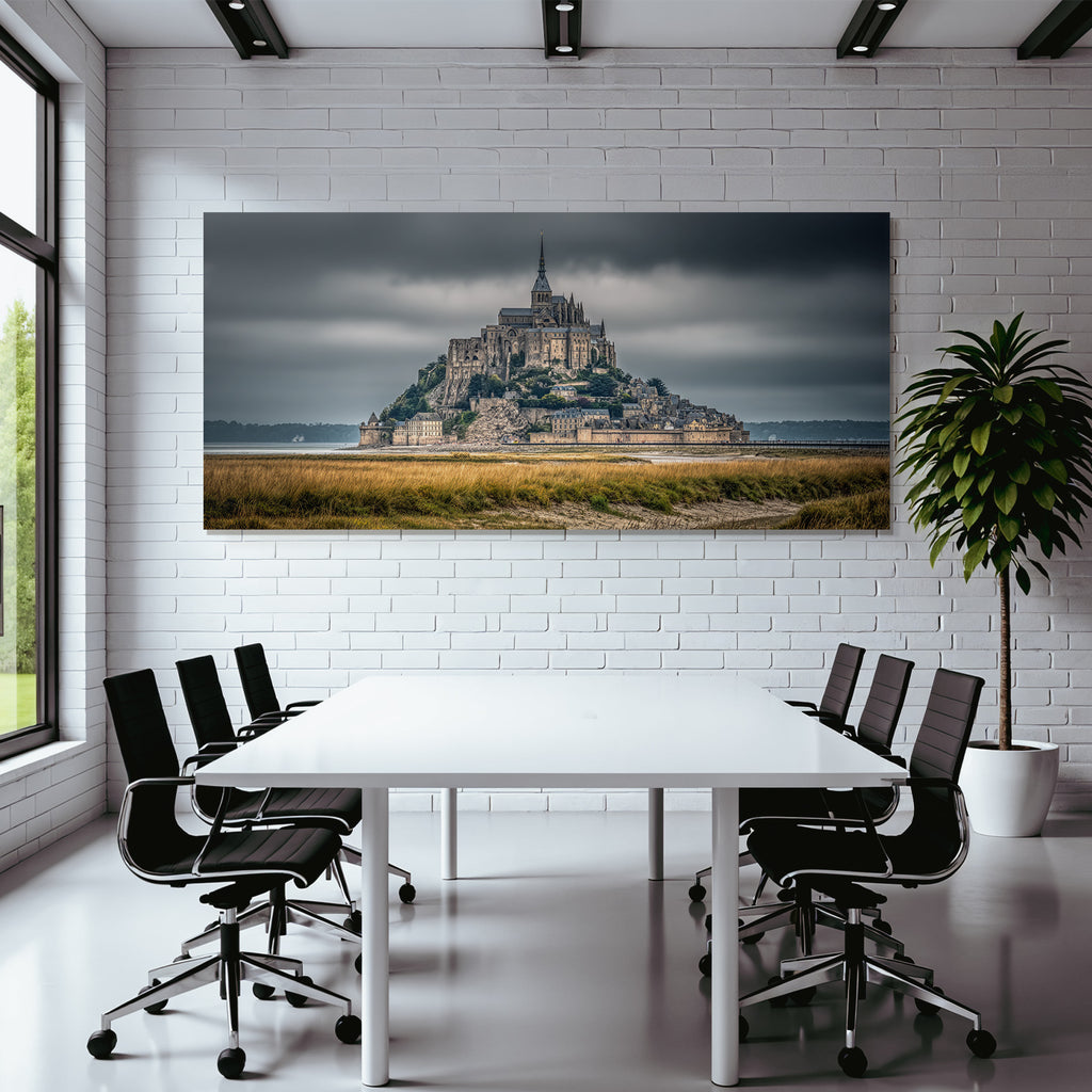 Mont Saint Michel Island with Castle Abbey Medieval