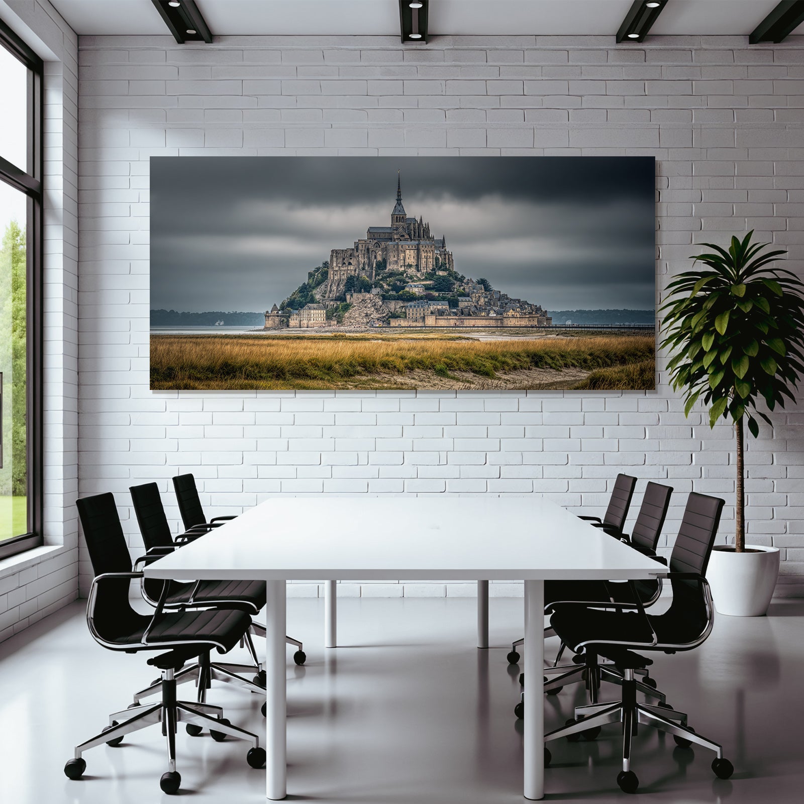 Mont Saint Michel Island with Castle Abbey Medieval