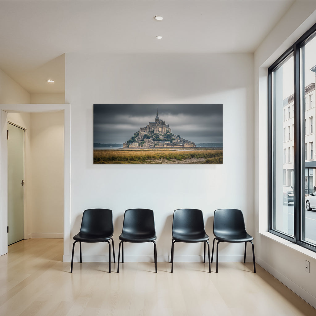 Mont Saint Michel Island with Castle Abbey Medieval