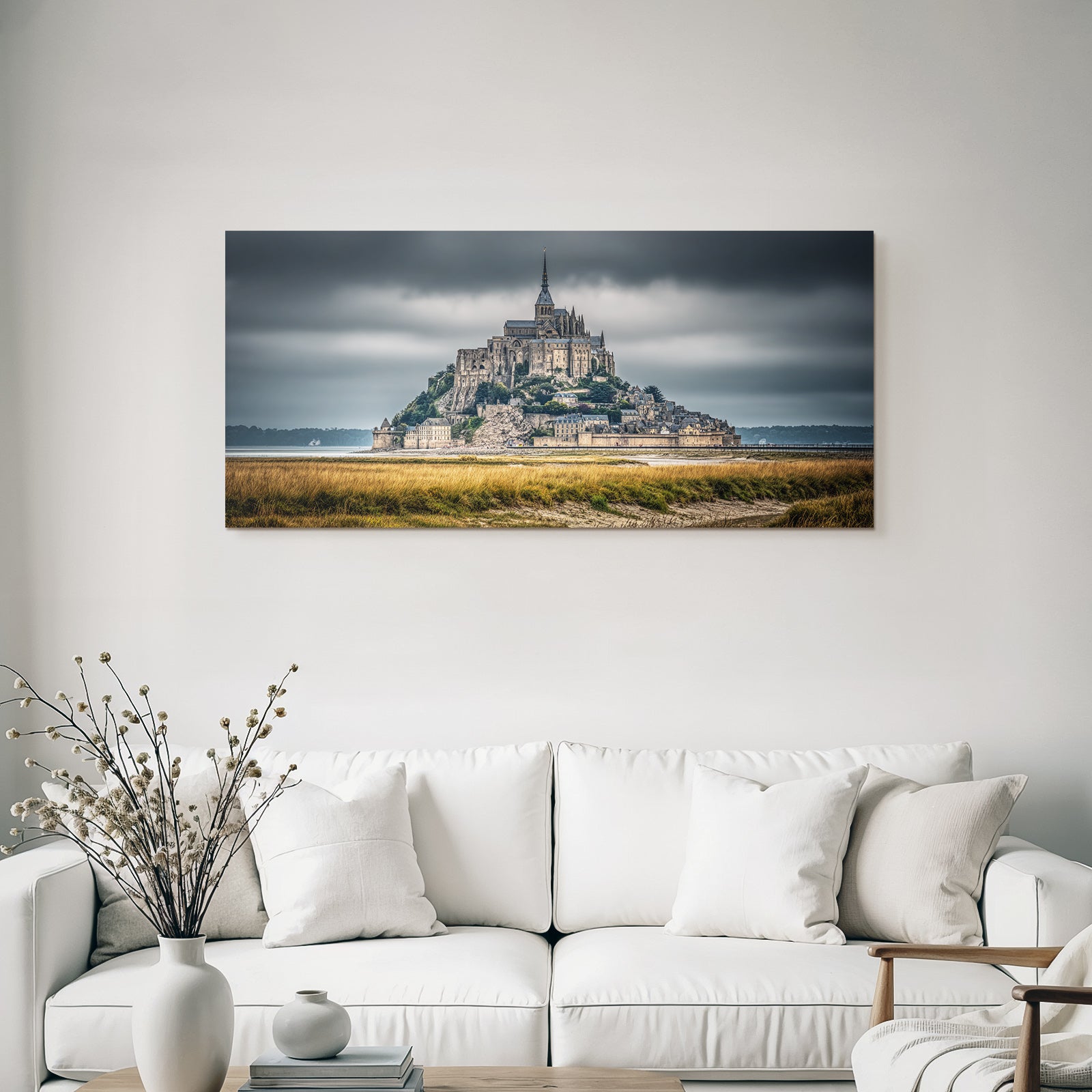 Mont Saint Michel Island with Castle Abbey Medieval