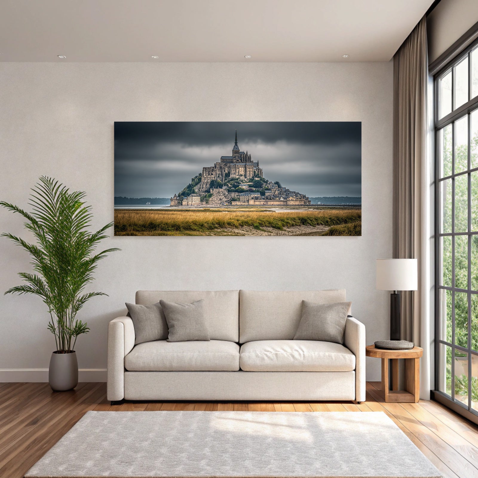 Mont Saint Michel Island with Castle Abbey Medieval