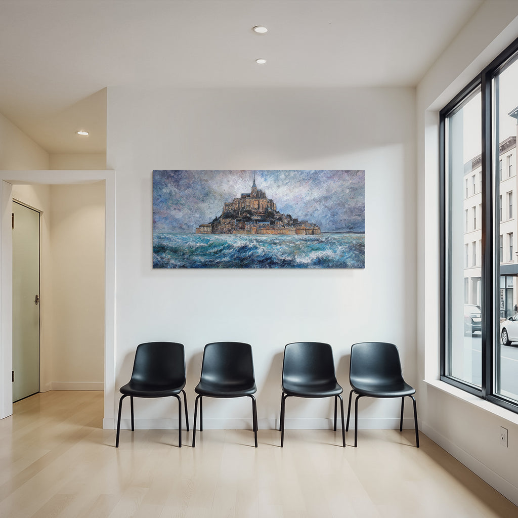 Mont Saint Michel Storm Sea Painting