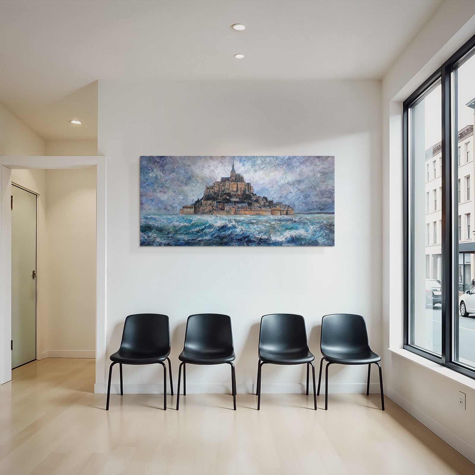 Mont Saint Michel Storm Sea Painting
