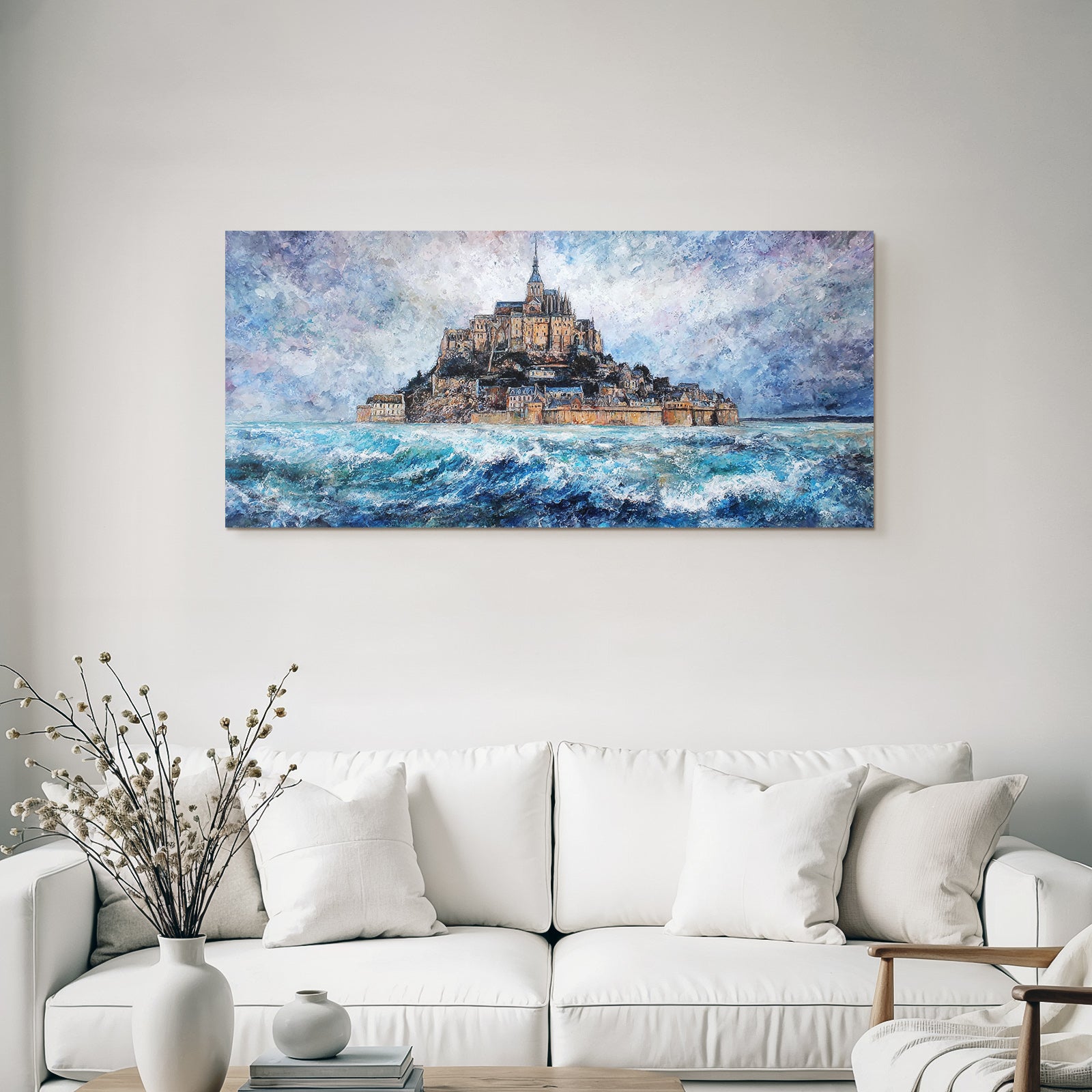 Mont Saint Michel Storm Sea Painting