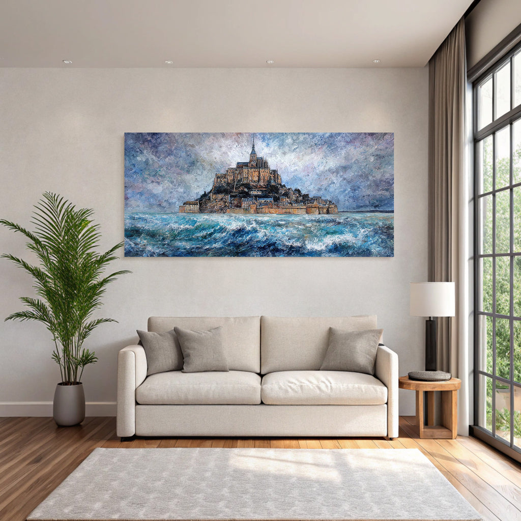 Mont Saint Michel Storm Sea Painting