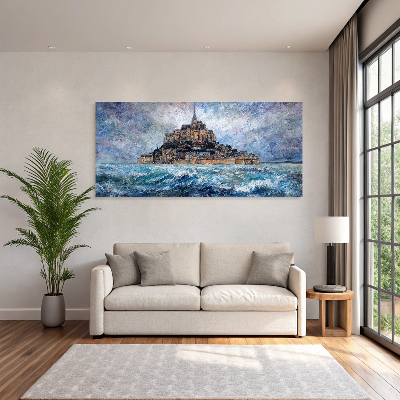 Mont Saint Michel Storm Sea Painting