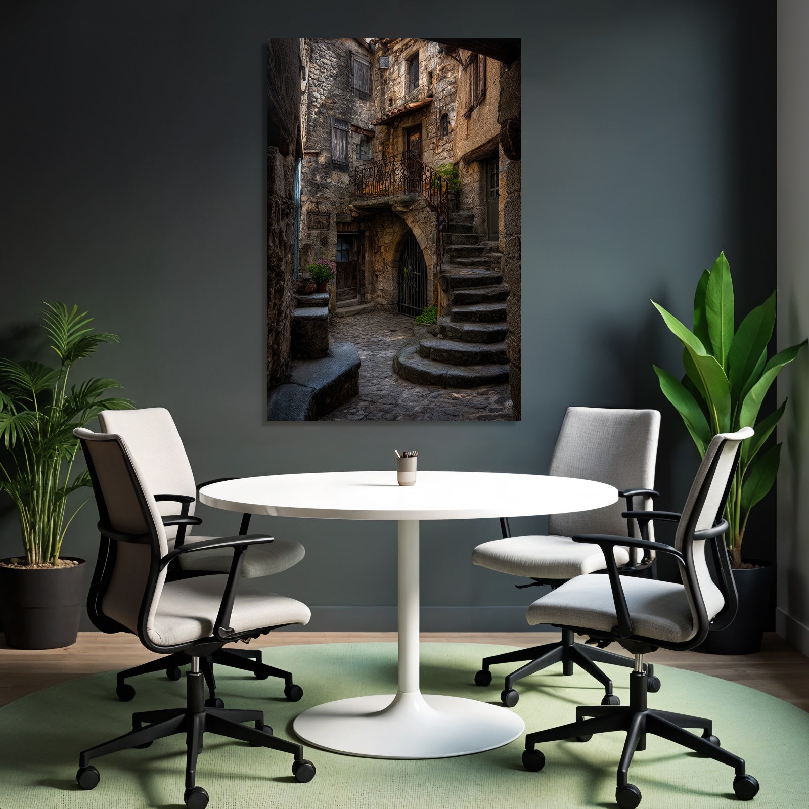 Narrow Cobblestone Alleyway Rustic Village Medieval Charm
