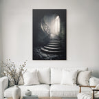 Verlassene Treppe Mit Eisen Handlauf Und Ornament Fenster