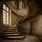 Alter Spiral Treppenhaus Mit Dust Und Verschmutzung | Tueren Treppen und Tore | Architektur