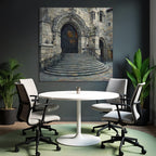 Eindrucksvoller Graniteingang Mit Eisen Toren Und