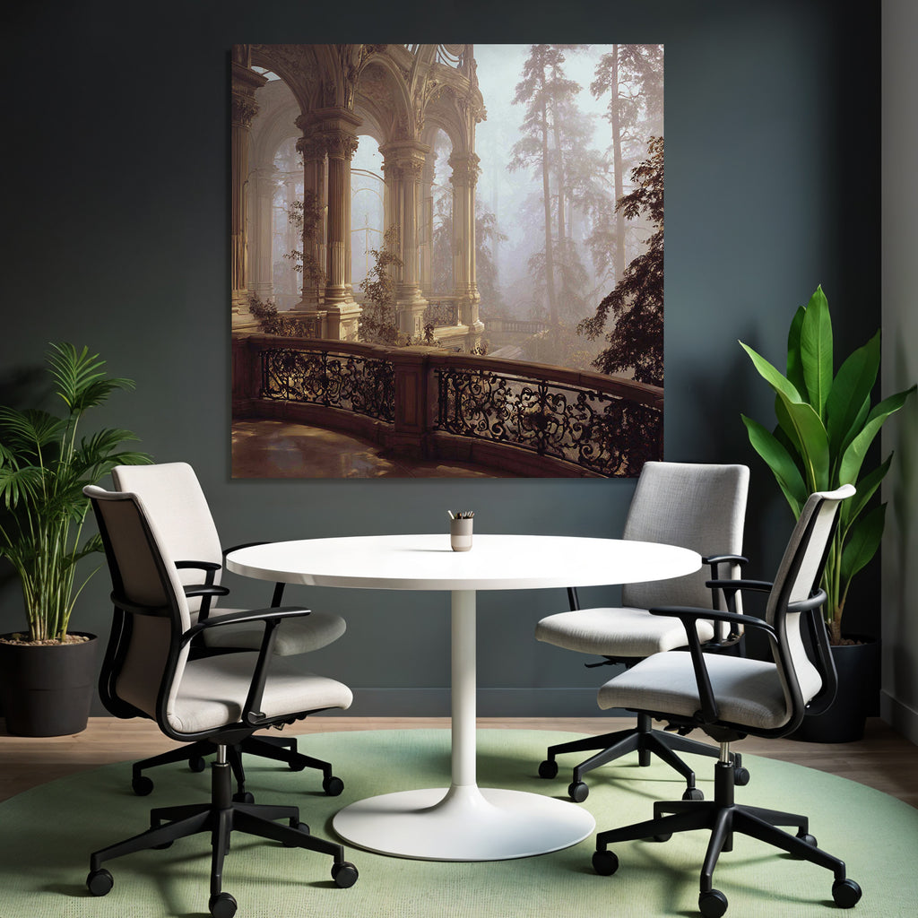 Elegante Im Nebelhaften Waldlandschaft
