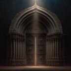 Grosses Ornamentiertes Tor Mit Archen Und Säulen Im Fantasy Stil | Tueren Treppen und Tore | Architektur