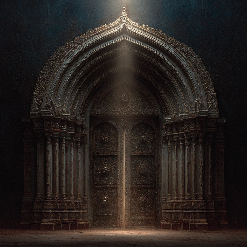 Grosses Ornamentiertes Tor Mit Archen Und Säulen Im Fantasy Stil | Tueren Treppen und Tore | Architektur