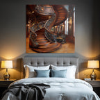 Ornate Spiral Staircase Historically Significant Interior