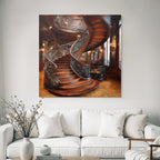 Ornate Spiral Staircase Historically Significant Interior