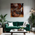 Ornate Spiral Staircase Historically Significant Interior