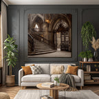 Ornate Treppe Curved Design Mit Gate Historische Elegant Grandios
