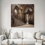 Ornate Treppe Curved Design Mit Gate Historische Elegant Grandios