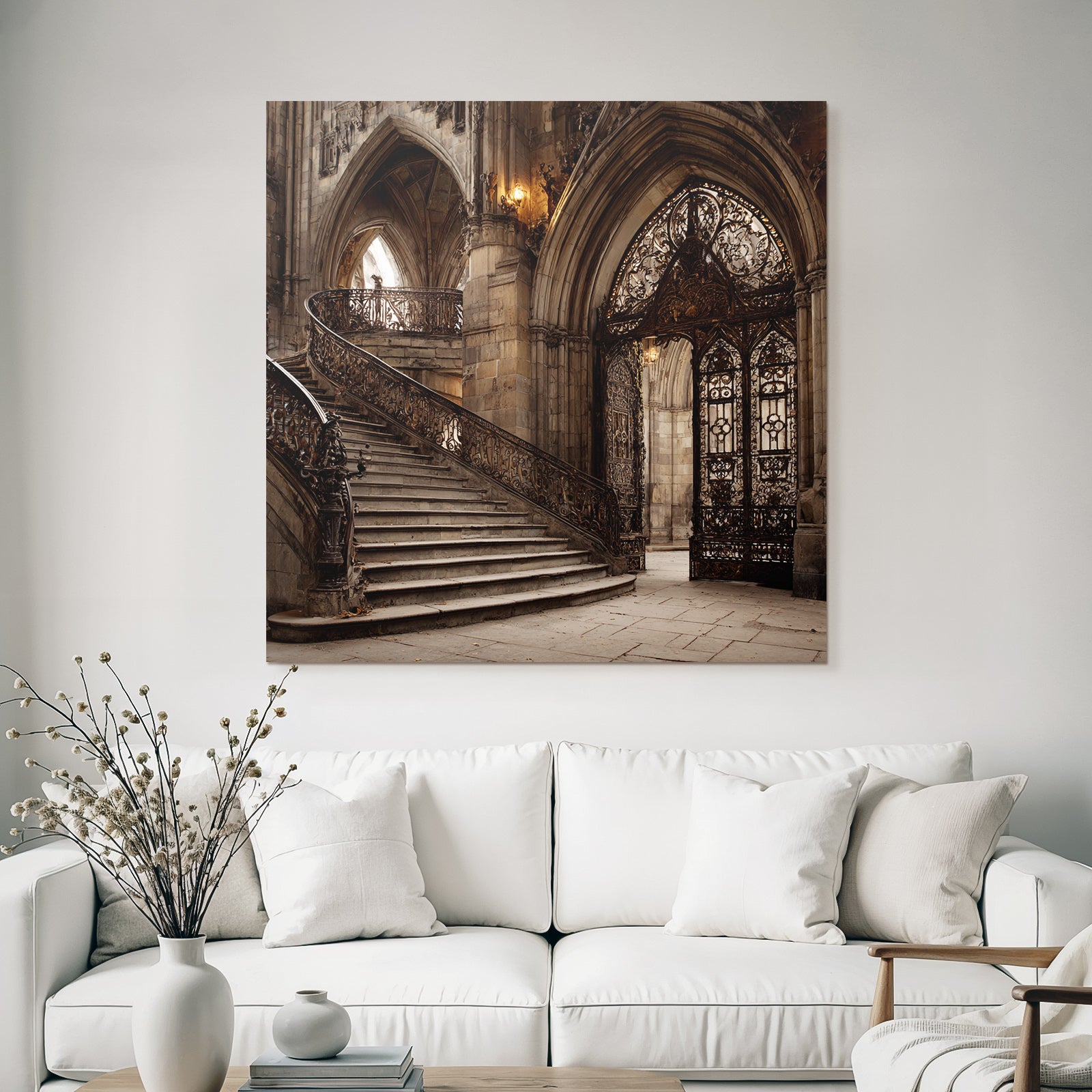 Ornate Treppe Curved Design Mit Gate Historische Elegant Grandios