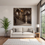 Ornate Treppe Curved Design Mit Gate Historische Elegant Grandios