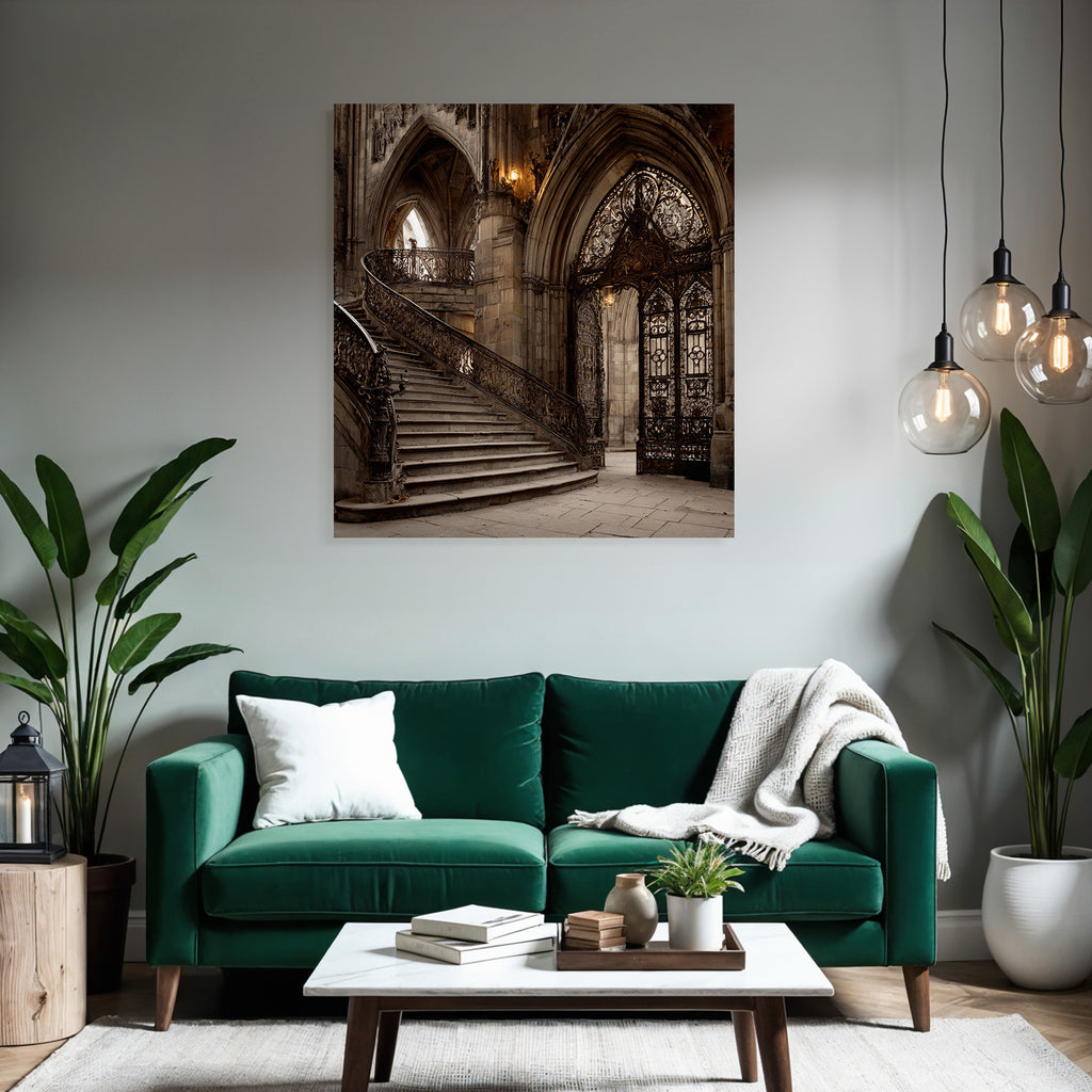 Ornate Treppe Curved Design Mit Gate Historische Elegant Grandios