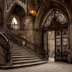 Ornate Treppe Curved Design Mit Gate Historische Elegant Grandios | Tueren Treppen und Tore | Architektur
