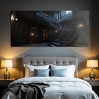 Elegante Spiralfassade Innenansicht Mansion Stiege Mystik