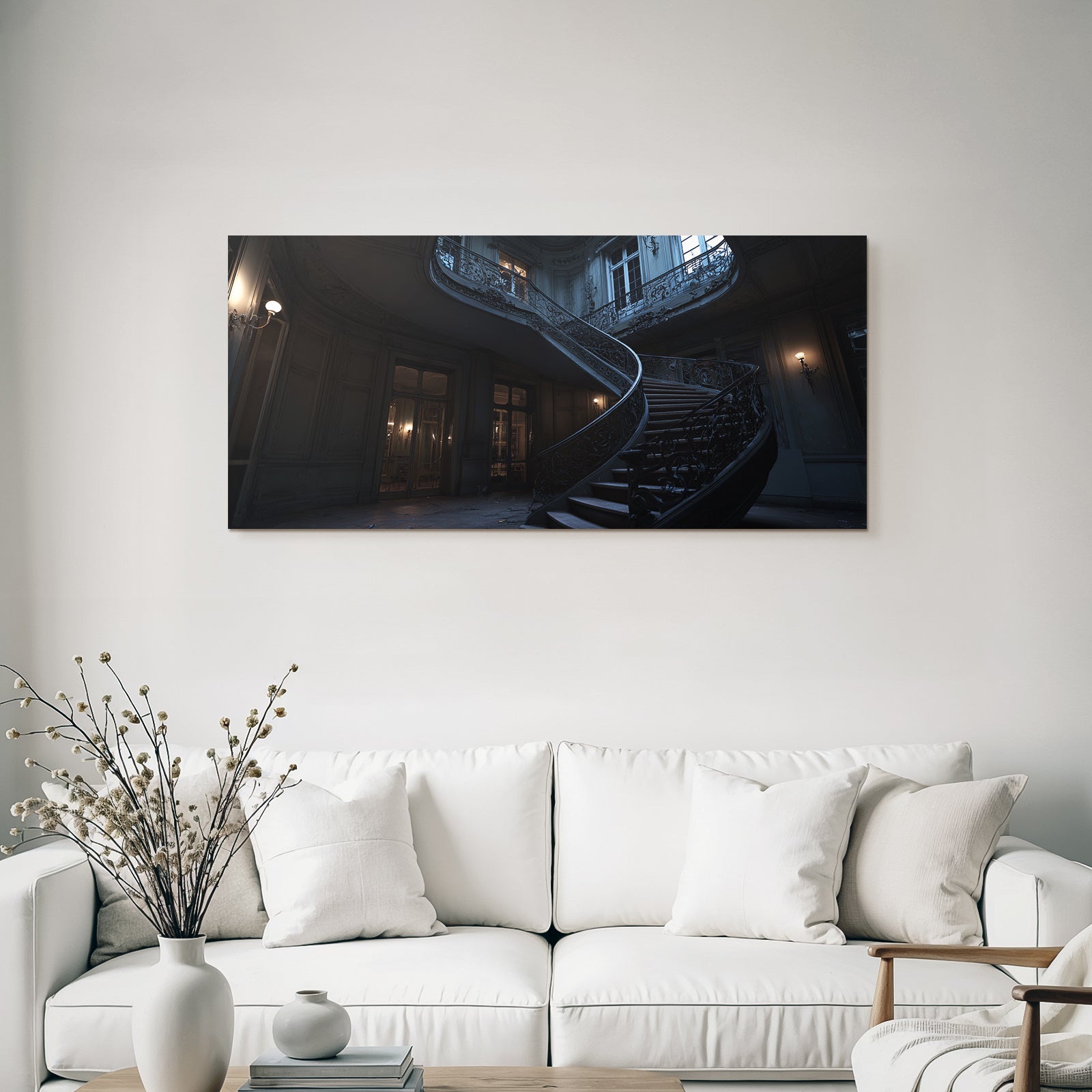 Elegante Spiralfassade Innenansicht Mansion Stiege Mystik