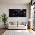 Elegante Spiralfassade Innenansicht Mansion Stiege Mystik