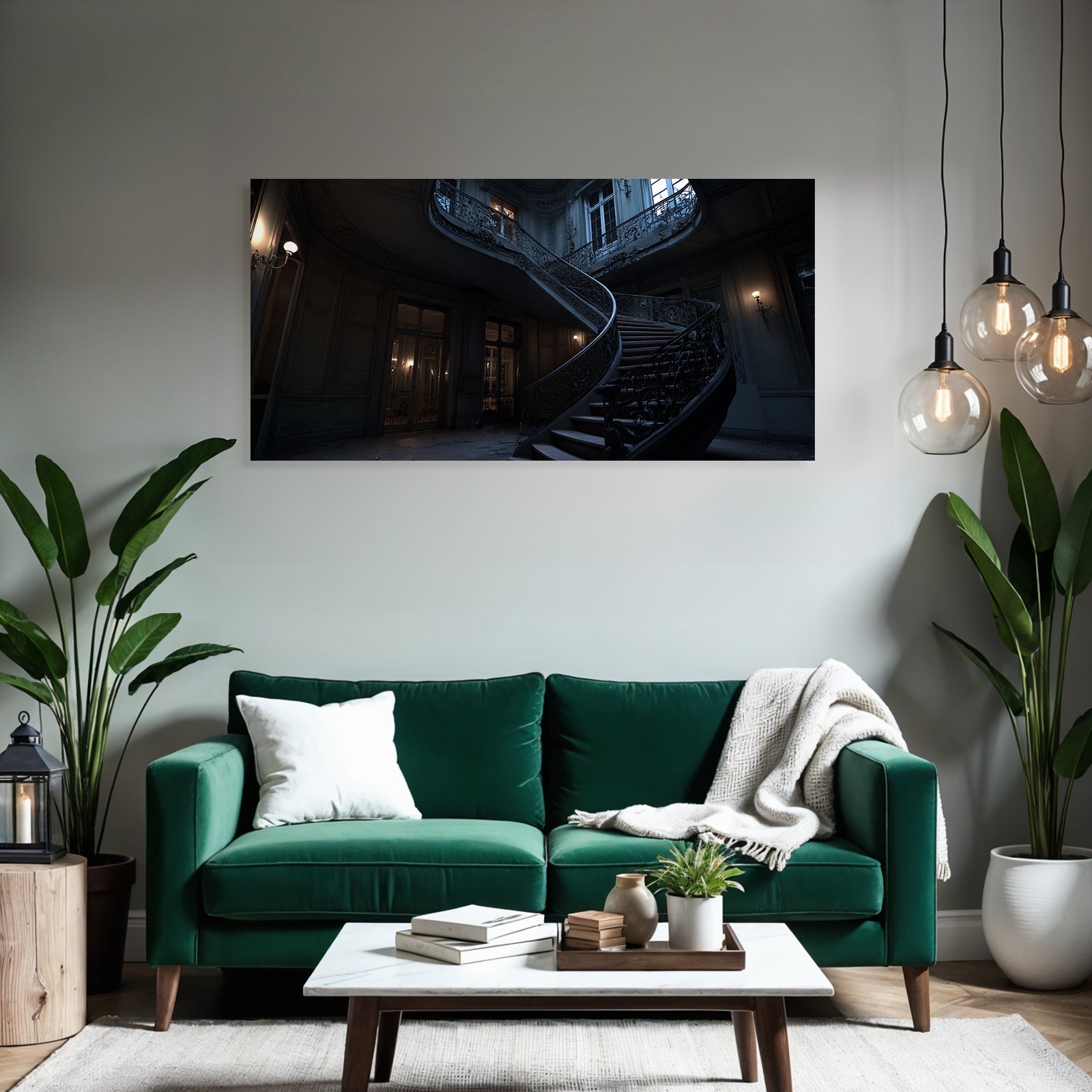 Elegante Spiralfassade Innenansicht Mansion Stiege Mystik