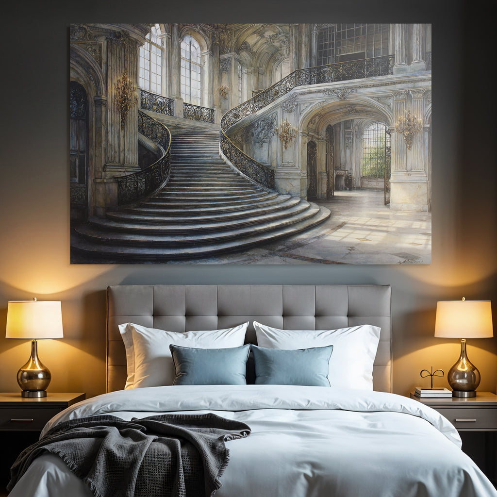 Eleganter Ornamentierter Innenraum Von Einer Prunkvollen Treppe