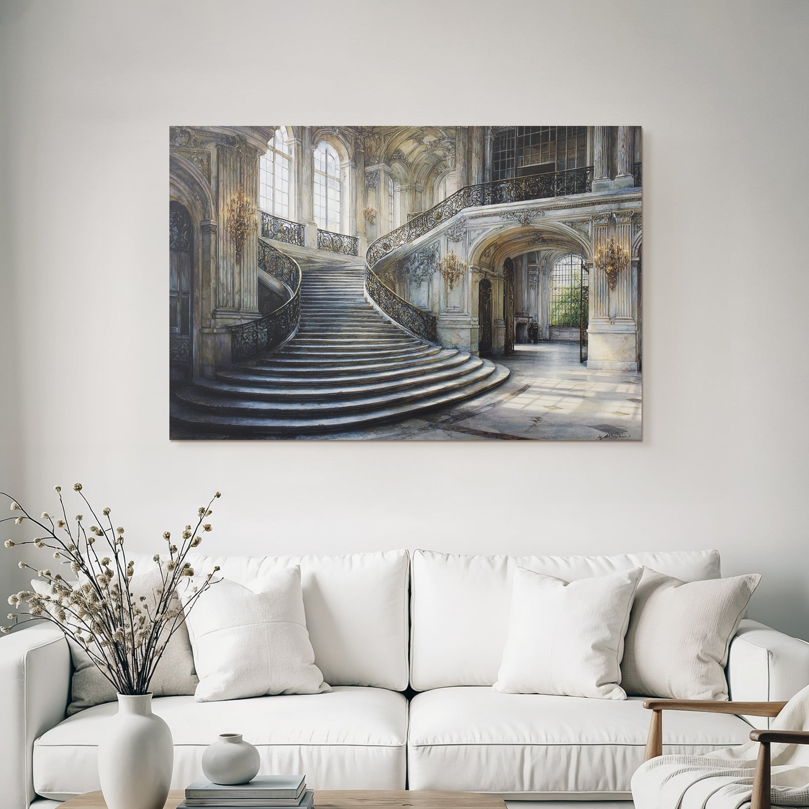 Eleganter Ornamentierter Innenraum Von Einer Prunkvollen Treppe