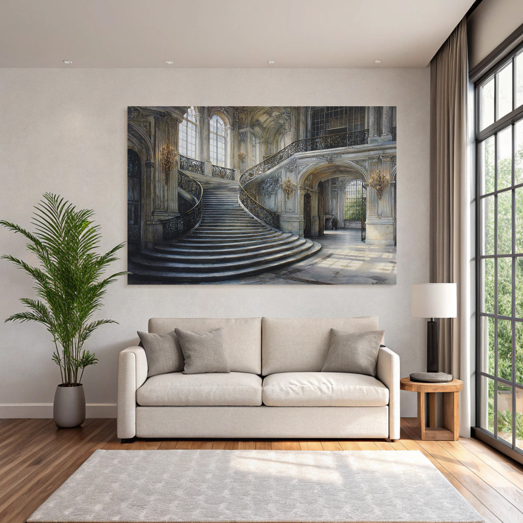 Eleganter Ornamentierter Innenraum Von Einer Prunkvollen Treppe