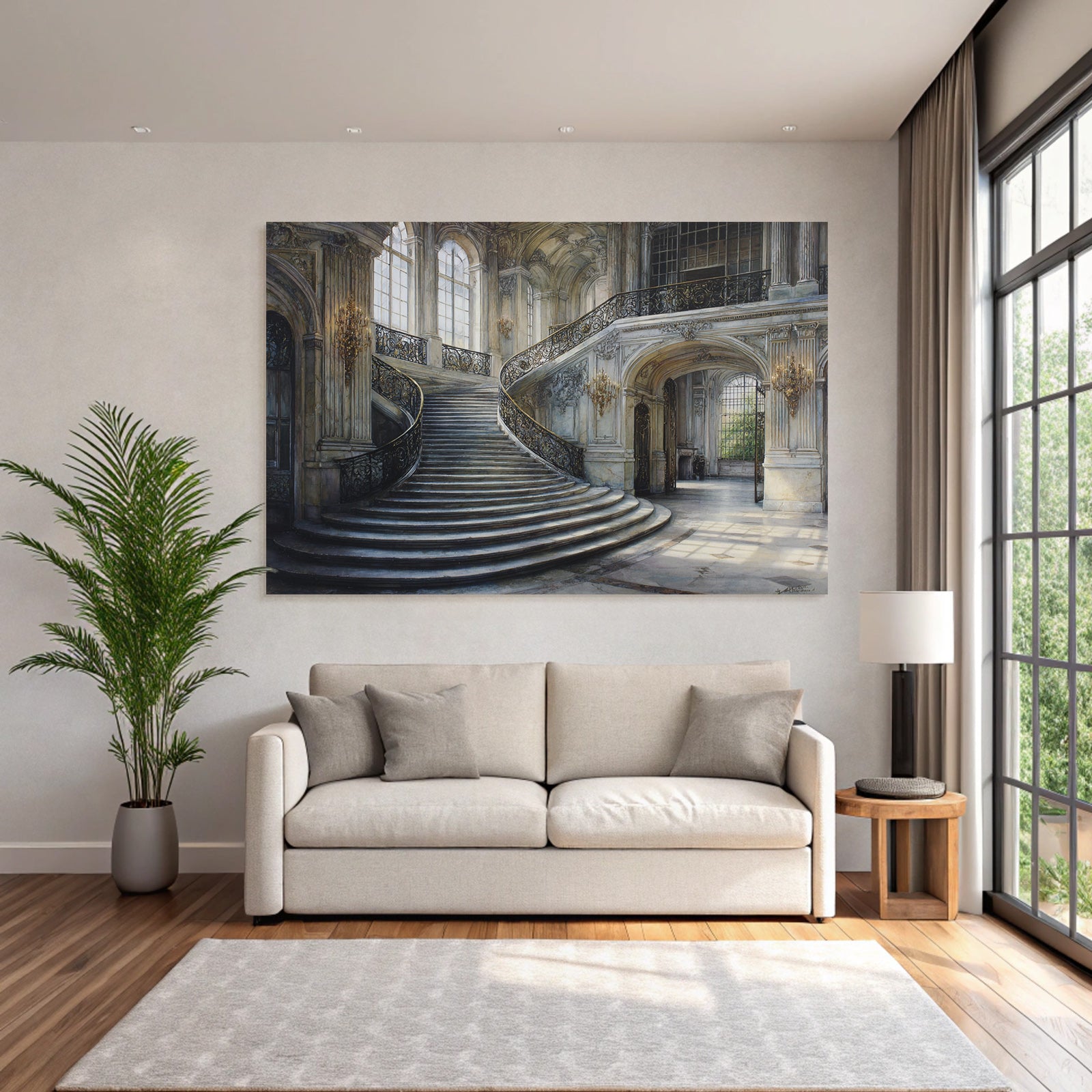 Eleganter Ornamentierter Innenraum Von Einer Prunkvollen Treppe