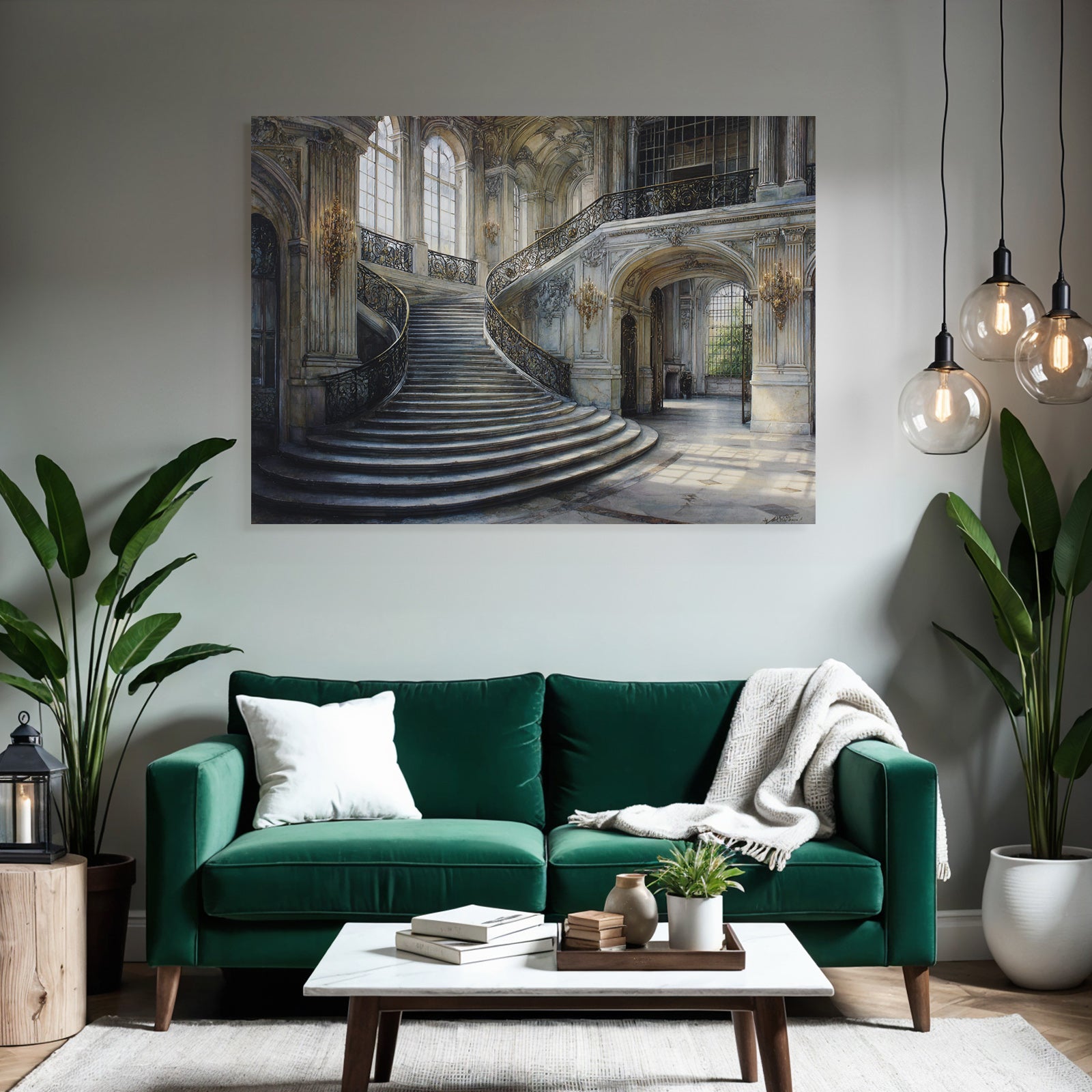 Eleganter Ornamentierter Innenraum Von Einer Prunkvollen Treppe