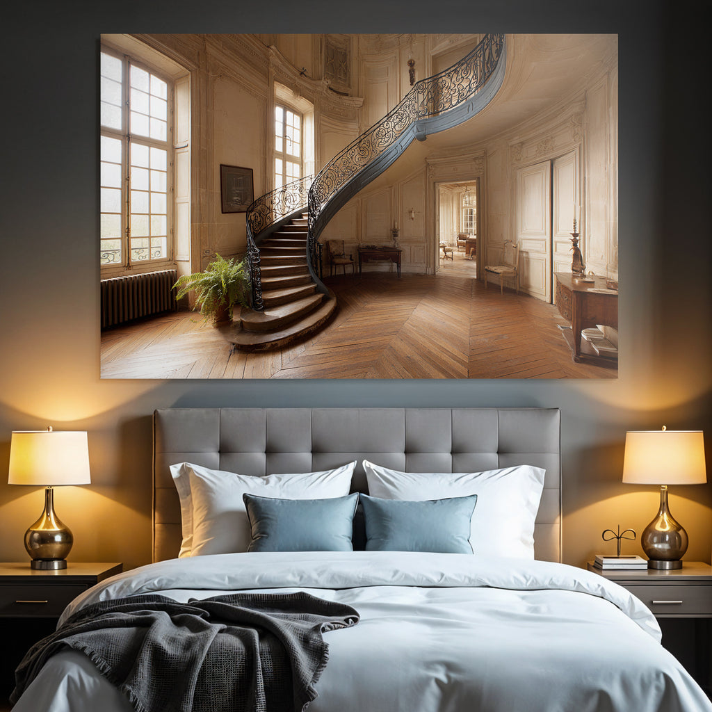 Elegantes Innenraum Mit Grand Staircase Historischer Ästhetik