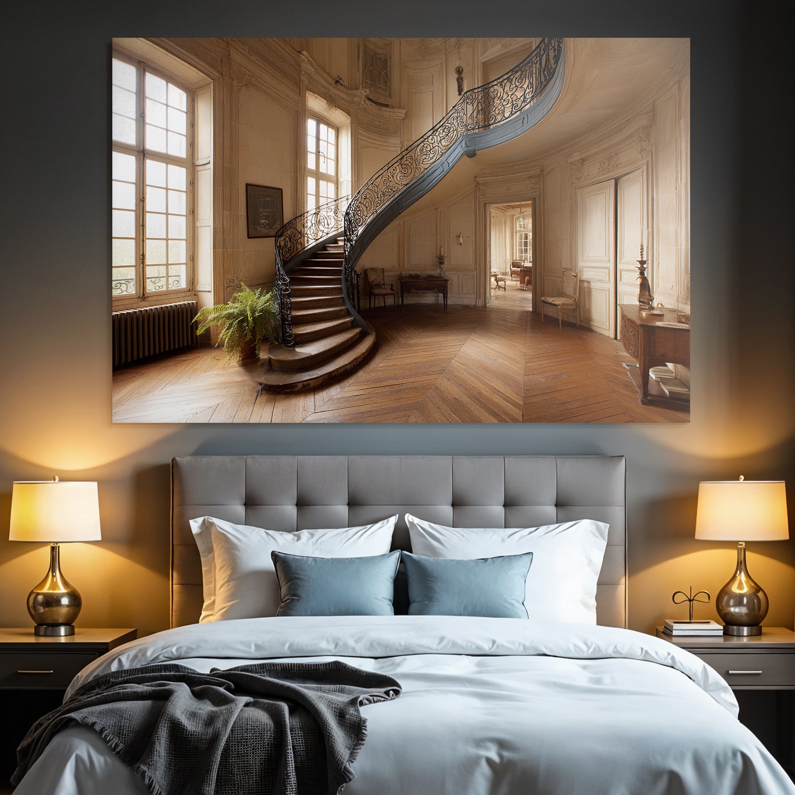 Elegantes Innenraum Mit Grand Staircase Historischer Ästhetik