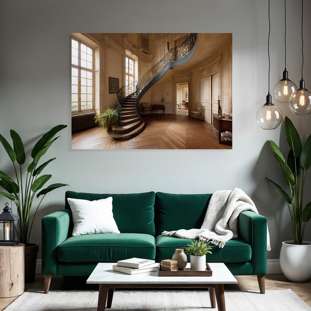 Elegantes Innenraum Mit Grand Staircase Historischer Ästhetik