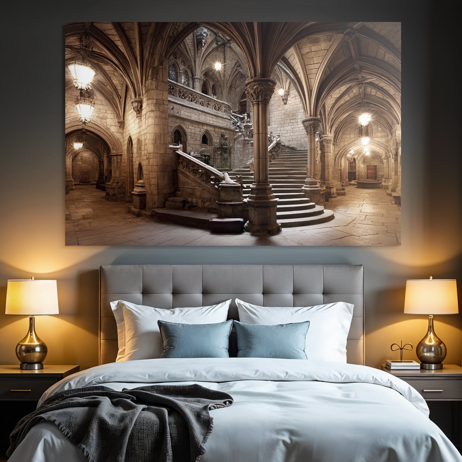 Gothische Grand Hall Mit Stieg Einrichtung