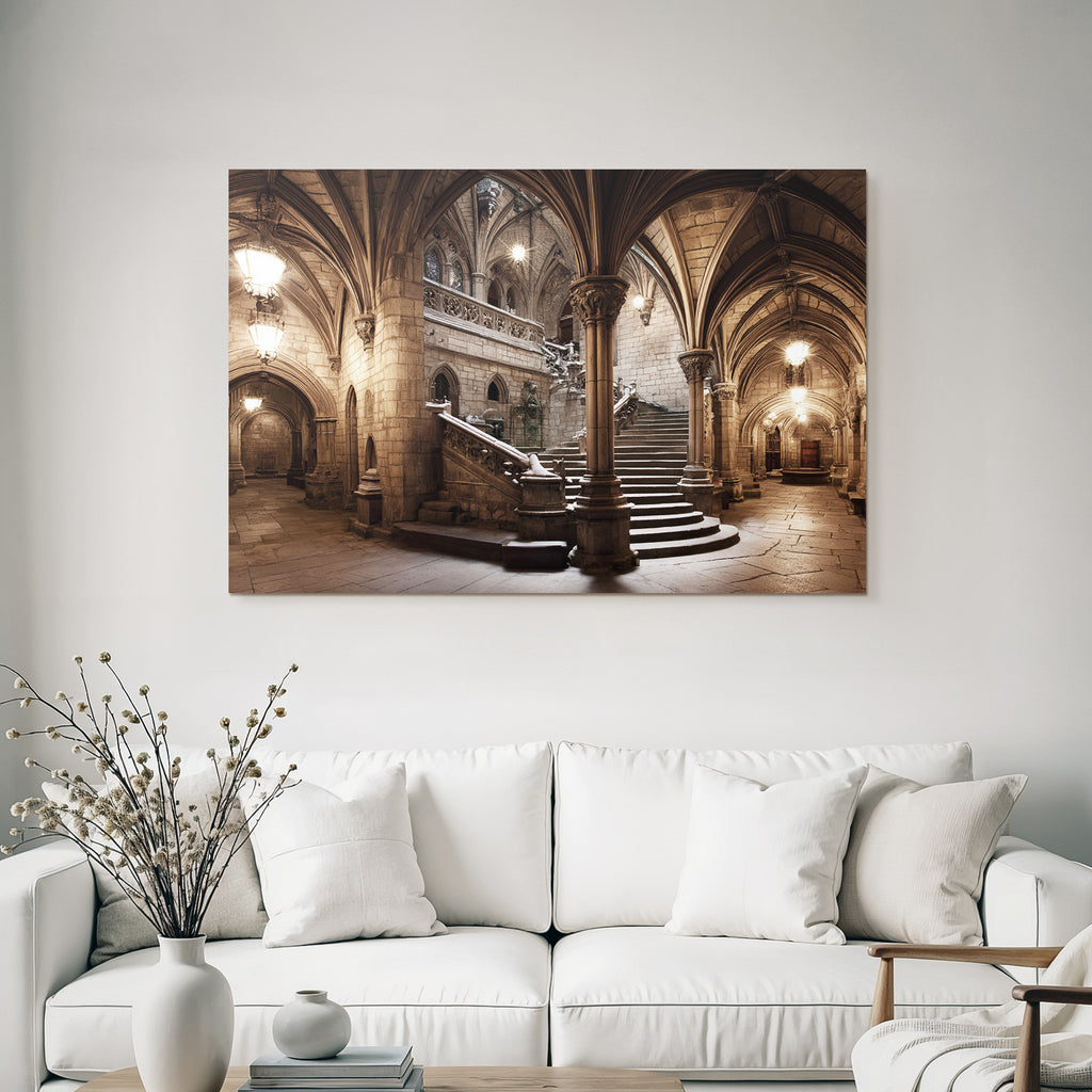 Gothische Grand Hall Mit Stieg Einrichtung