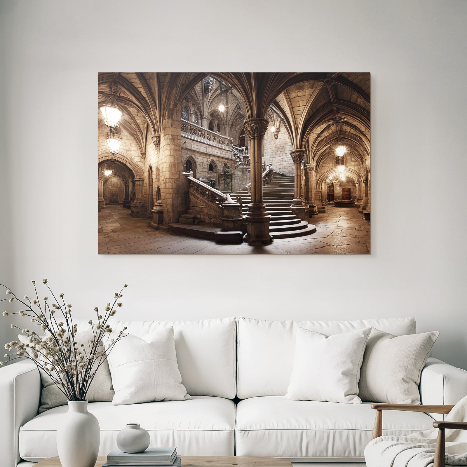 Gothische Grand Hall Mit Stieg Einrichtung