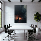 Dramatische Landschaft Mit Windmühle Stormy Skies