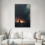 Dramatische Landschaft Mit Windmühle Stormy Skies