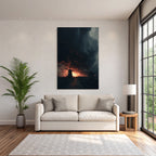 Dramatische Landschaft Mit Windmühle Stormy Skies