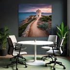 K C3 BCstenlandschaft Mit Alleinstehendem Windrad Und Meer