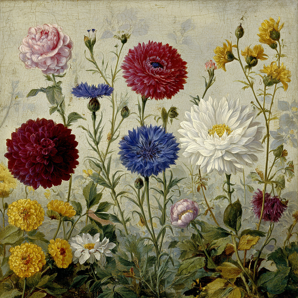 Bunte Anordnung Naturvielfalt | Botanische Illustrationen | Blumen