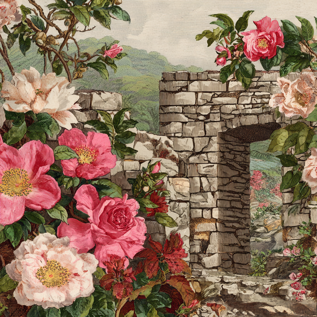 Und Ruinen Im Wald | Botanische Illustrationen | Blumen